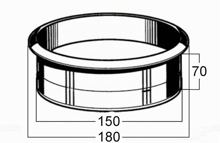 SOTECH Müll Einwurfhülse Edelstahl fein gebürstet Ø 180 mm Höhe 70 mm zum Einbau in Waschtisch oder