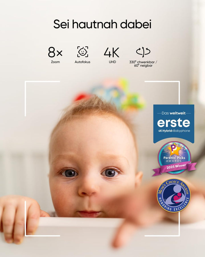eufy Babyphone mit Kamera E21, 4K UHD, 5-Zoll-Display (720p), Hybrid-WLAN/Offline-Modus, Steuerung p