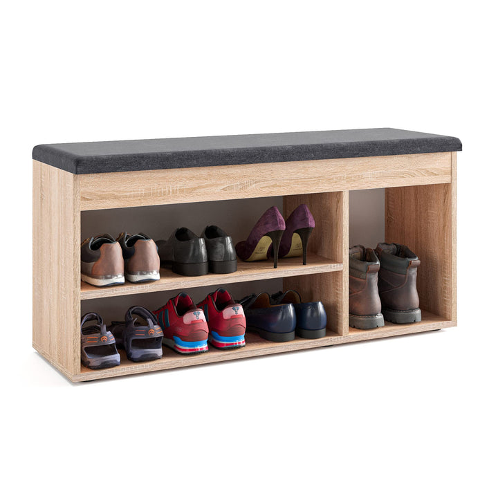 KOMTO Schuhschrank mit Sitzbank Flur - Schuhregal Bank mit Stauraum Schuhbank mit Sitzfläche | Garde