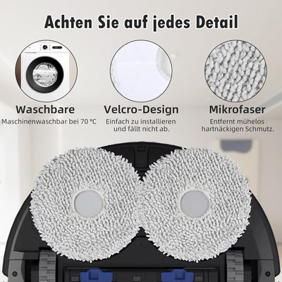 18 Stück Zubehör für Ecovacs Deebot T30S Combo / T30S Combo Complete Saugroboter, 1 Hauptbürste 4 St