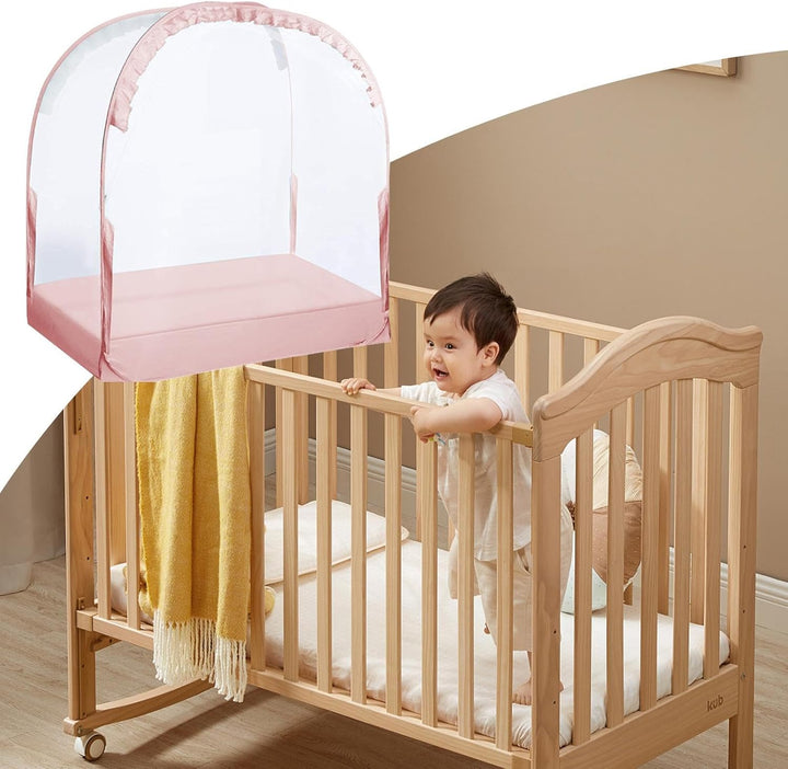 Kinderbett-Abdeckung, atmungsaktiver Netz-Bettschutz, Sicherheitsbarriere, 70 x 130 x 140 cm, hält d