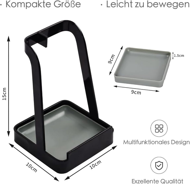 Rievem Topfdeckel- und Kochlöffelständer Stahl Küche Topfdeckelhalter Multifunktionsablage für Pfann