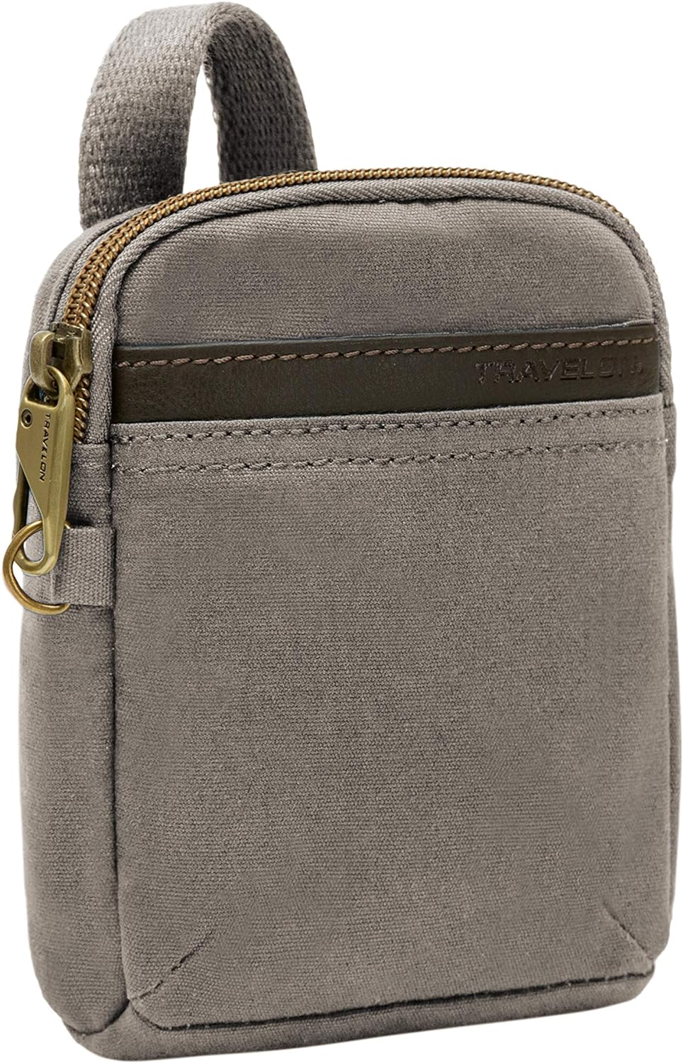 Travelon Unisex Anti-theft Courier Mini Crossbody Umhängetasche Einheitsgrösse Grau - Stone Gray, Ei