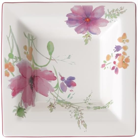 Villeroy und Boch Mariefleur Gifts quadratische Schale, Premium Porzellan, 14 x 14cm Schale quadrati