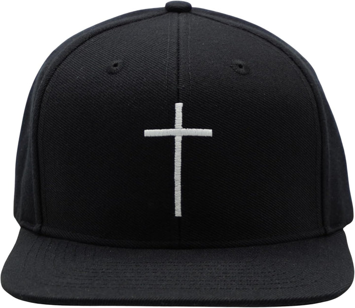 Bexxwell Snapback Cap schwarz mit Kreuz (optimale Passform, Kappe, Black, Cross, Unisex)
