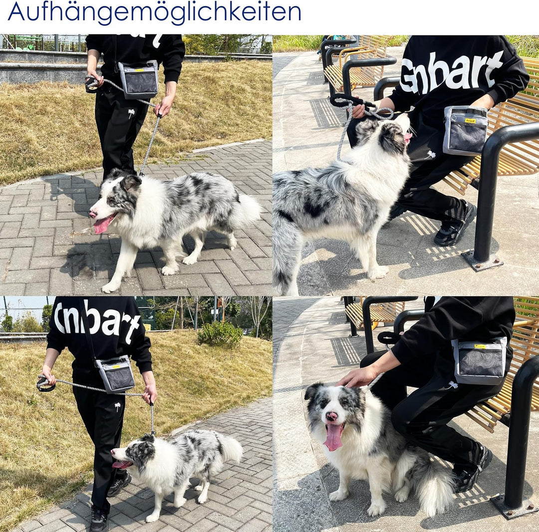 Raisingwell Leckerlitasche für Hunde, Multifunktions-Gassi Tasche mit Silikonbeutel, Futterbeutel fü
