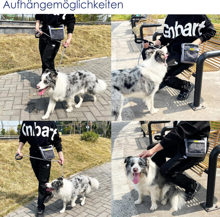 Raisingwell Leckerlitasche für Hunde, Multifunktions-Gassi Tasche mit Silikonbeutel, Futterbeutel fü