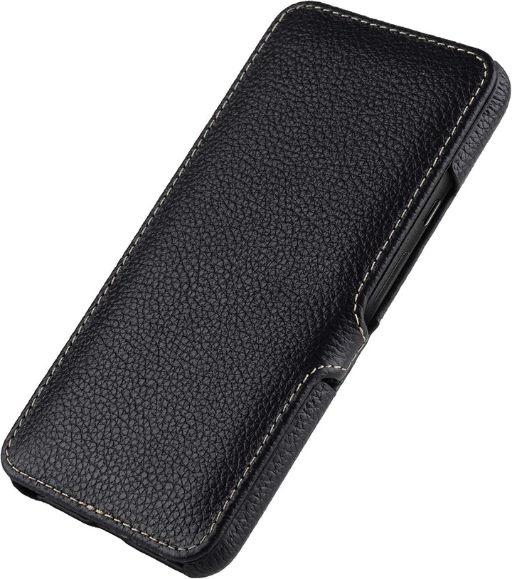 STILGUT Book Case kompatibel mit Google Pixel 4a 5G Hülle aus Leder mit Clip-Verschluss, Lederhülle,