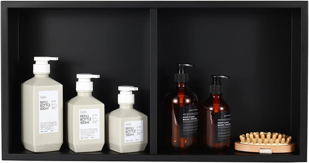 IKITRAEE Edelstahl Einbaunische Badezimmer Wandnische für Dusche，Integrierte Fliesenlose Duschablage