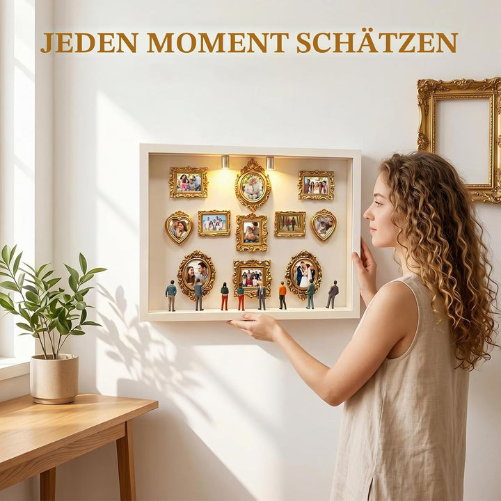 DIY Mini Museum Silhouette Box, Mini Figuren Menschen Museum, Foto Erinnerungsanzeige Set mit 11 Min