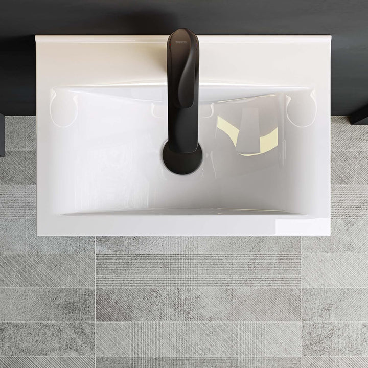 Mai &amp; Mai Aufsatzwaschbecken Brüssel118c, BTH: 45,5x31x10cm, in weiss, aus Keramik, eckig, mit Nano-