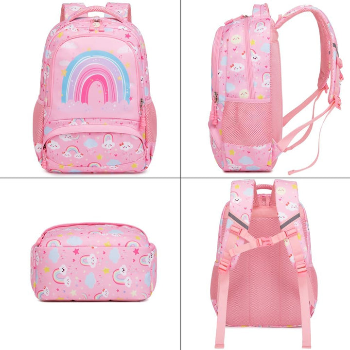 Kimwadalh Schulrucksack Mädchen Rucksack Leichtgewicht Kinderrucksack Regenbogen Schulranzen für Mäd