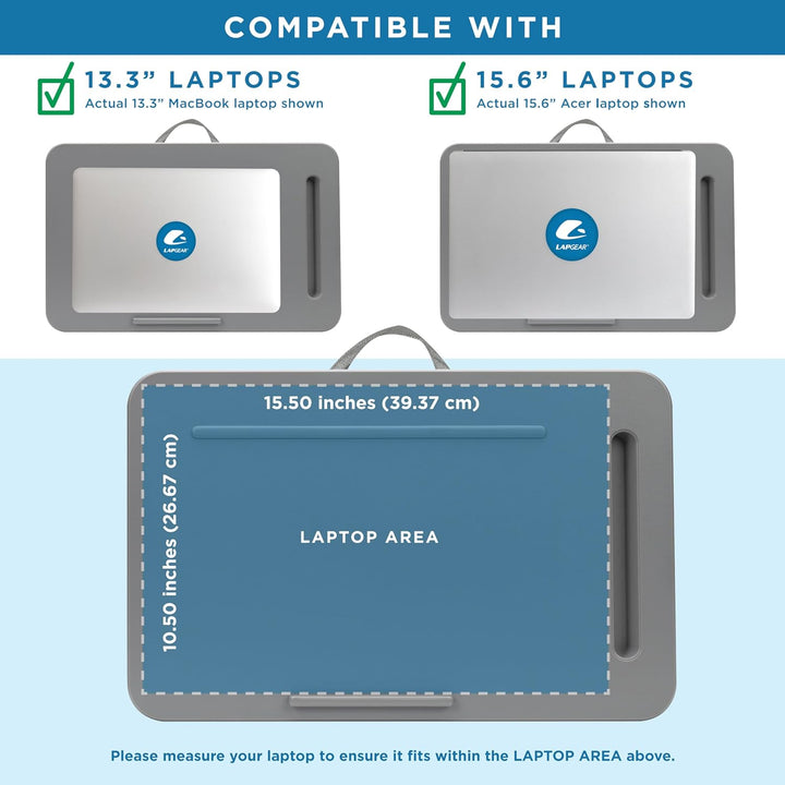 Lapgear Laptoptisch Sidekick mit Geräteleiste und Handyhalterung, passend für Laptops bis 15,6 Zoll,