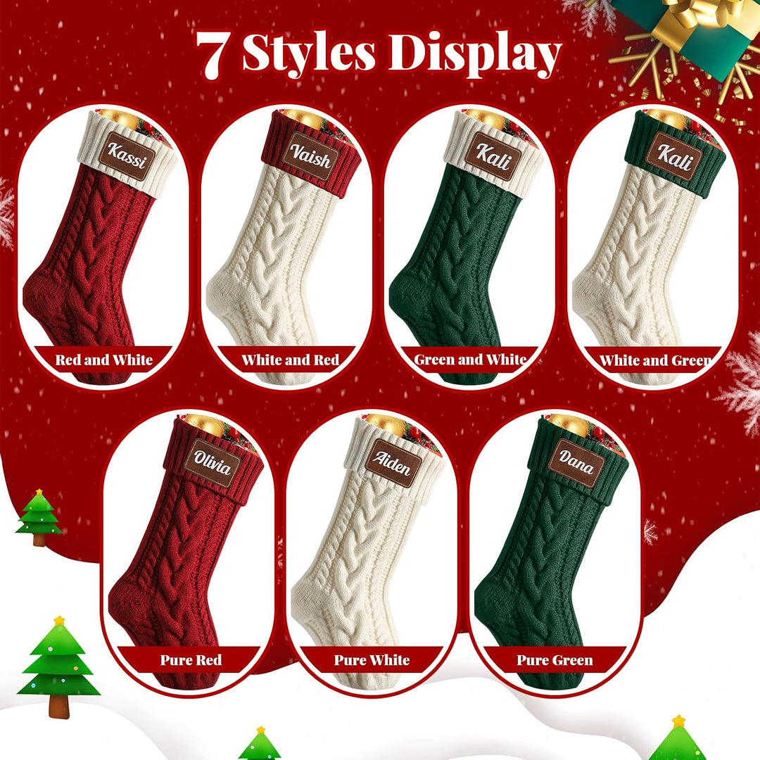 NIBESSER Weihnachtsstrumpf Personalisiert 2er Set Nikolausstrumpf mit Benutzerdefinierte Namen 18” G