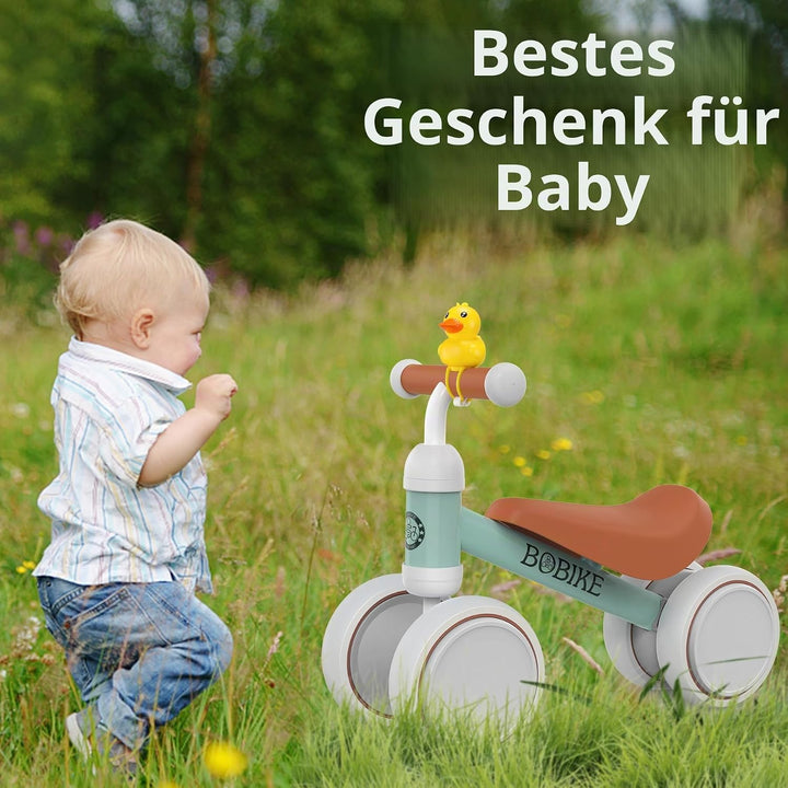 MHCYLION Kinder Laufrad ab 1 Jahr Balance Lauflernrad Spielzeug mit 4 Räder für 10-24 Monate Baby, E