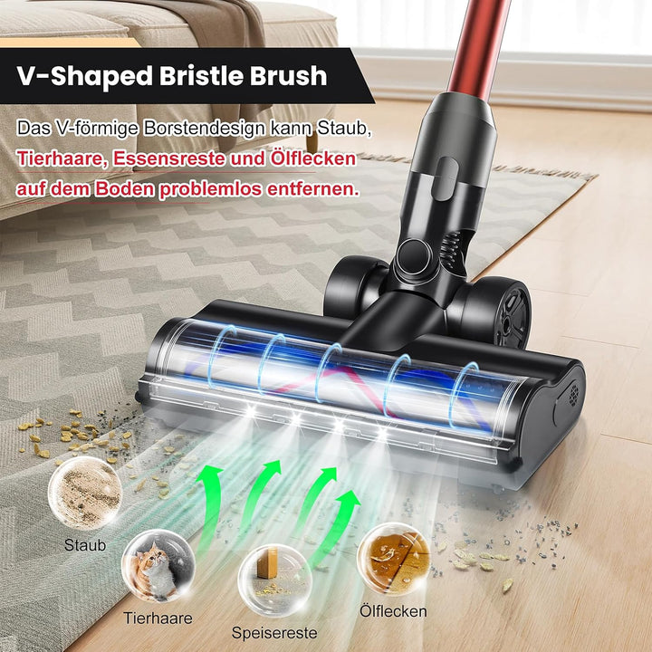Ersatzkopf für Dyson V6 DC58 DC59 DC61 DC62 DC72 DC74 Akku-Staubsauger, V-förmige Turbo-Borsten-Roll