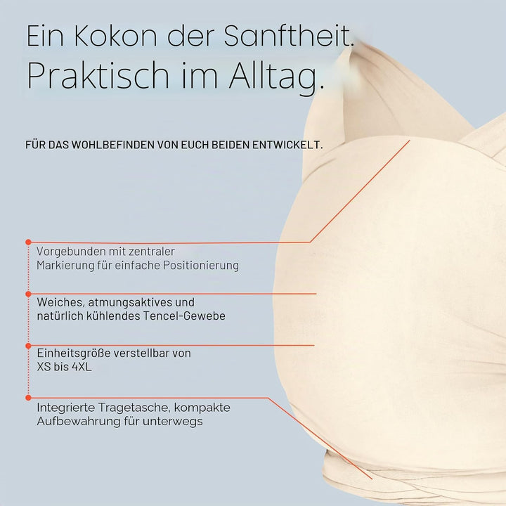 Ergobaby Babytragetuch für Neugeborene ab Geburt bis 11,3 kg, Aura Mesh Tragetuch aus recyceltem Pol