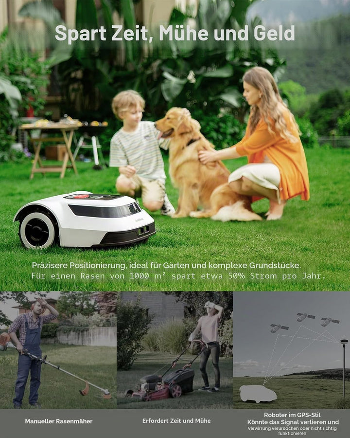 ANTHBOT Pion Rasenmäher Roboter, 1000㎡ für Garten, mit umlaufendem Draht, automatische Zuordnung, Dr