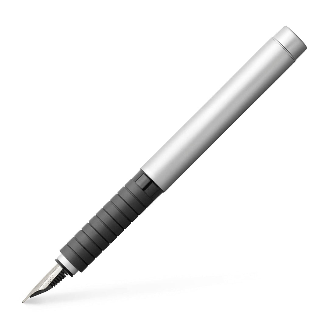 Faber-Castell 148521 - Füllfederhalter Basic Metall matt, Feder F, Silber, 1 Stück silber matt Fülle