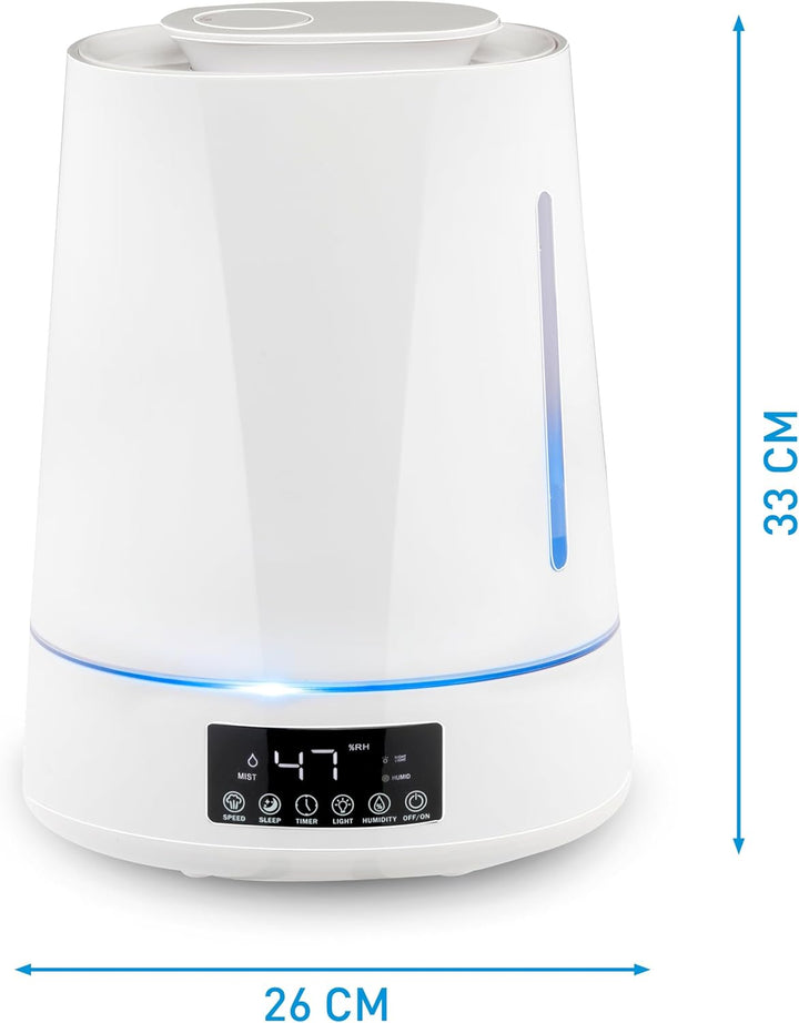 Grundig Luftbefeuchter und Aroma Diffuser 4L - Diffuser Ätherische Öle - Humidifier mit Hygrometer u