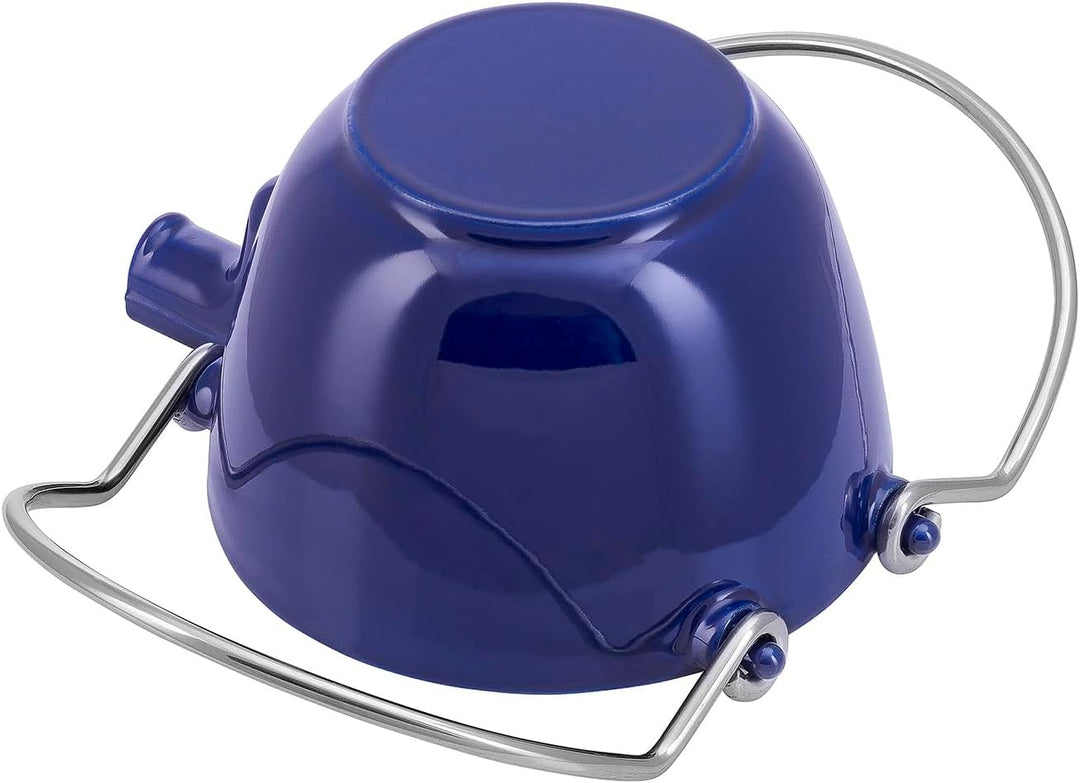 STAUB Teekanne/Wasserkessel, rund 16,5 cm, 1,15 L mit mattschwarzer Emaillierung Im Inneren des Kess