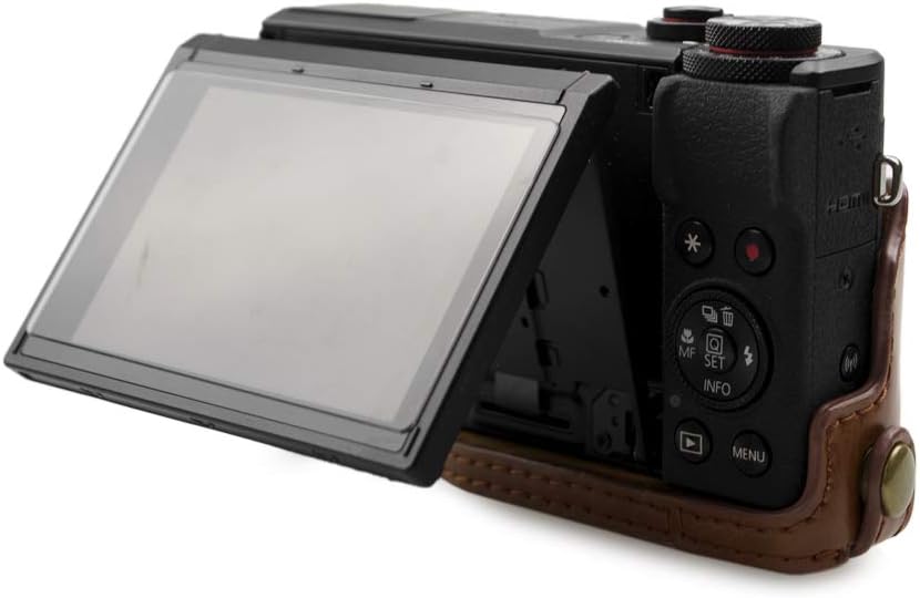 Rieibi G7X II G7X III Hülle - Vintage Leder Kameratasche für Canon PowerShot G7 X Mark II/G7 X Mark