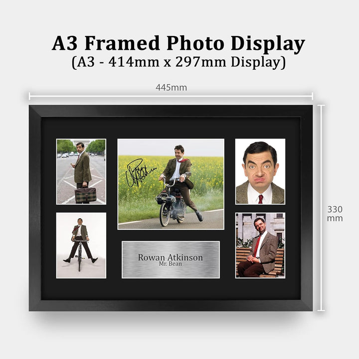 HWC Trading FR A3 Rowan Atkinson Mr Bean Gifts Bild mit Autogramm, A3, gerahmt