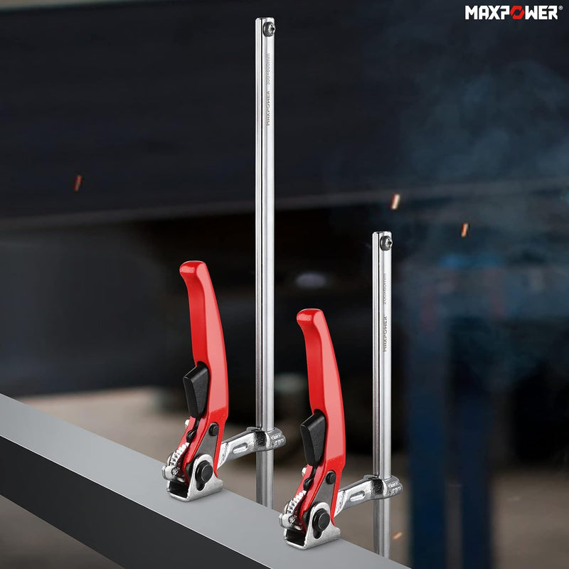 MAXPOWER 2 Stücke Schraubzwingen Set 200mmx60mm+300mmx60mm Ratsche Schnelle Veröffentlichung Schraub