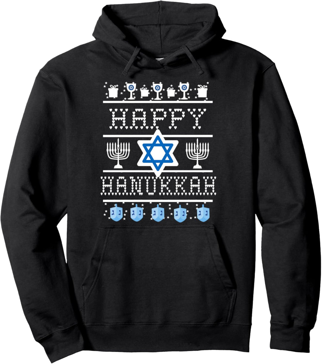 Ugly HANUKKAH Sweater Star of David Pullover Hoodie