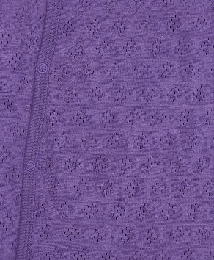loud + proud Baby-Mädchen Jacquard Strick, GOTS Zertifiziert Overall 50-56 Violet, 50-56 Violet