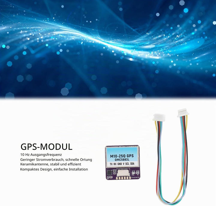 M10-25Q GPS-Modul mit QMC5883L-Kompass, Geringer Stromverbrauch, Kompakte Struktur, 10 Hz Ausgangsfr