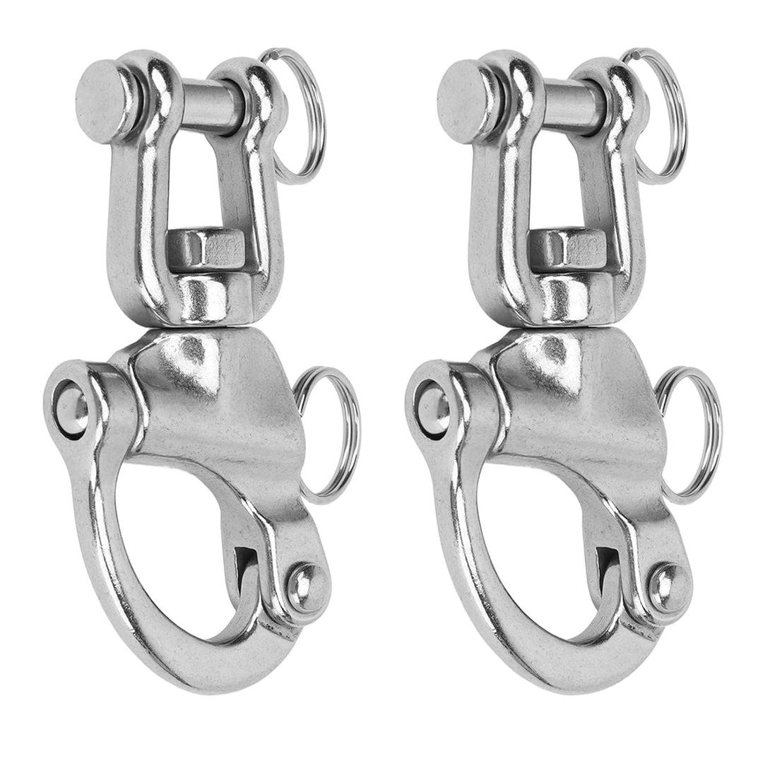 Schwenk Schnappschäkel, 2 Stück Schäkel Edelstahl, Heavy Duty Snap Schäkel Quick Release Marine Swiv