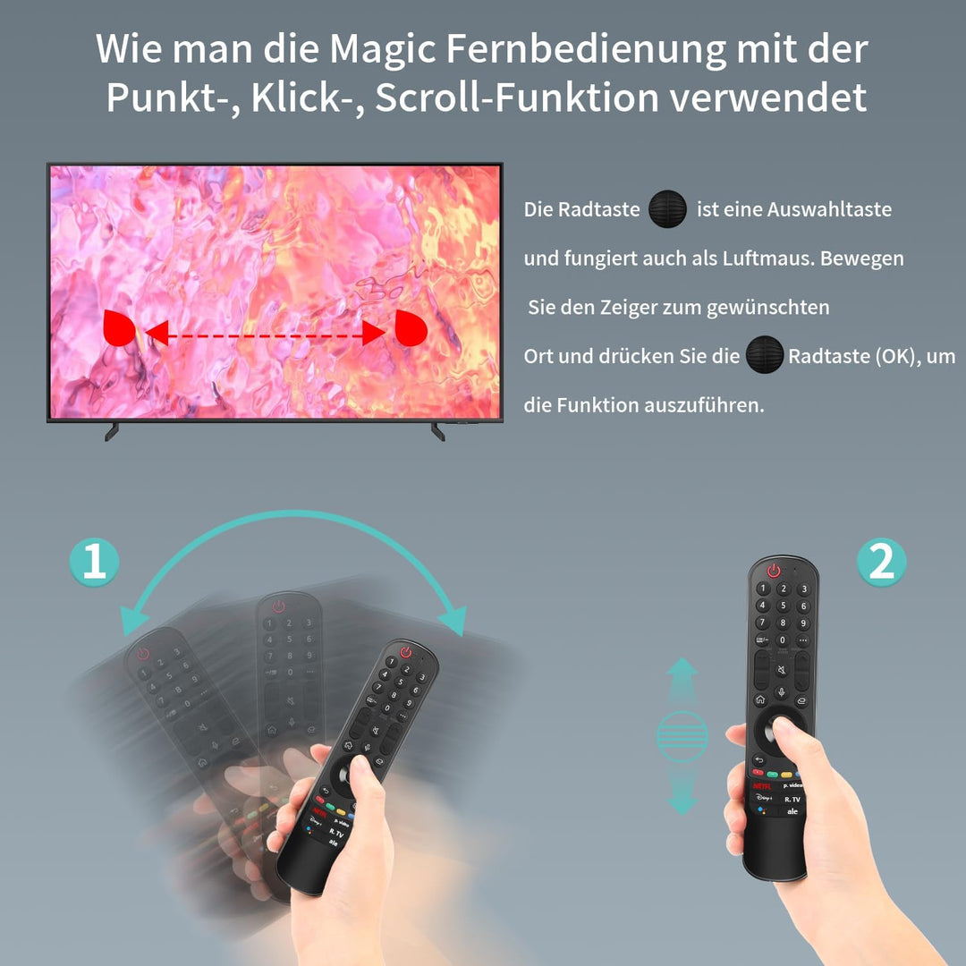 Gvirtue MR22GN Sprach Magic Fernbedienung für LG fernseher, Ersatz für LG Fernbedienung MR23GA MR22G