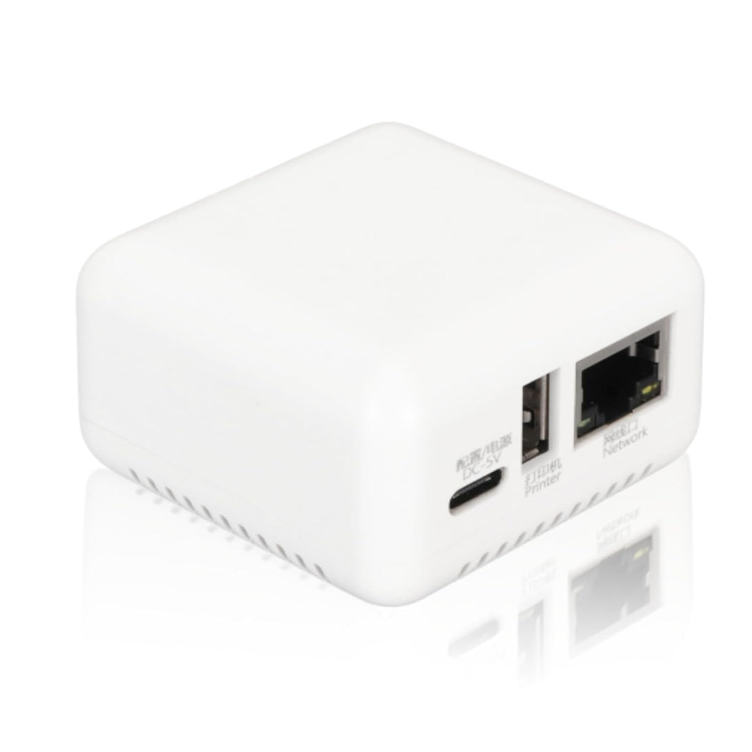Bewinner Network Print Server – 10/100 Mbit/s auf USB 2.0 LAN Print Share Server-Adapter 5 V für Win