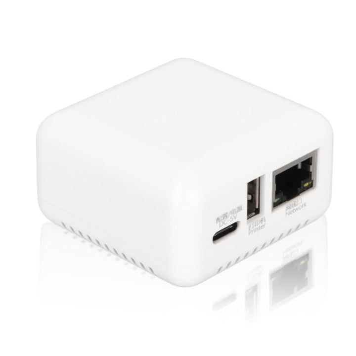 Bewinner Network Print Server – 10/100 Mbit/s auf USB 2.0 LAN Print Share Server-Adapter 5 V für Win