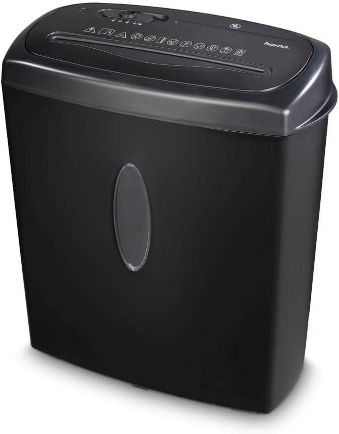 Hama Home N10CD 15L Aktenvernichter für Haus und Büro, (10 Blatt Aktenvernichter Plastikkarten-Akten