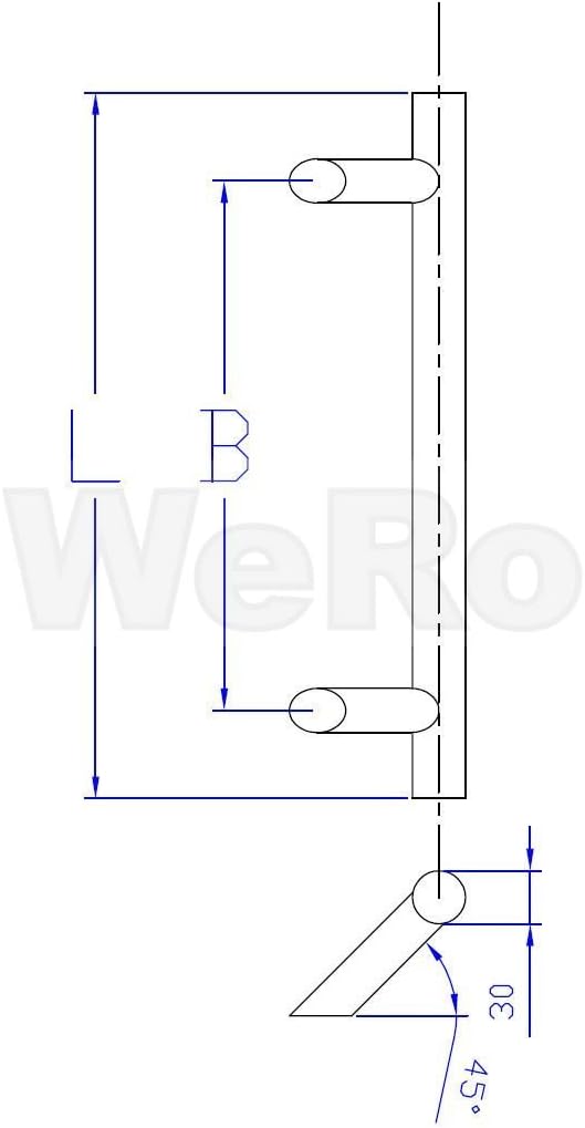 Edelstahl Haustür- Beschlag- Set 1020 Stossgriff-Länge: 400mm 2-L=400 B=300mm, 2-L=400 B=300mm