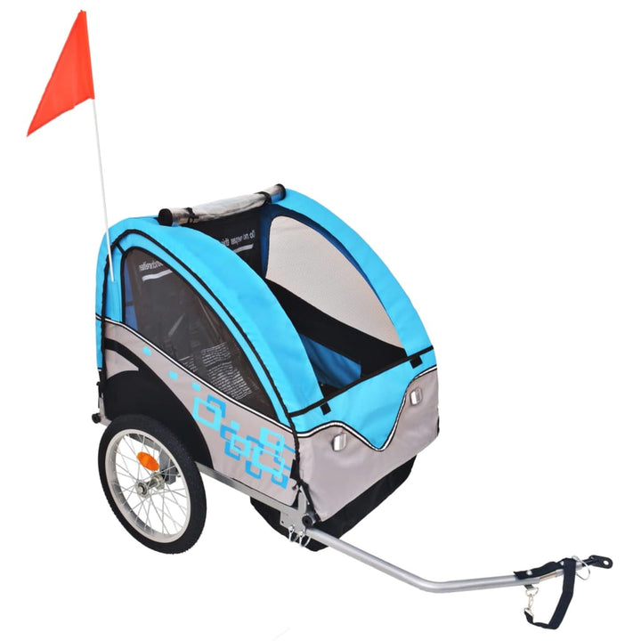 Fahrradanhänger 2 Kinder 30kg Rot Schwarz | Robust &amp; sicher, Komfort für 1-2 Kinder, max 30kg Grau u