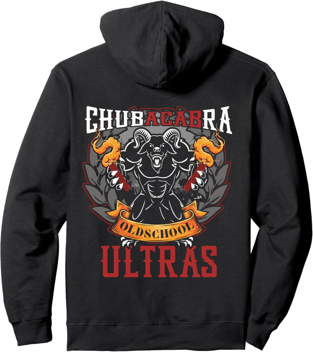 Chubacabra Oldschool Ultras Hooligans Backprint Pullover Hoodie