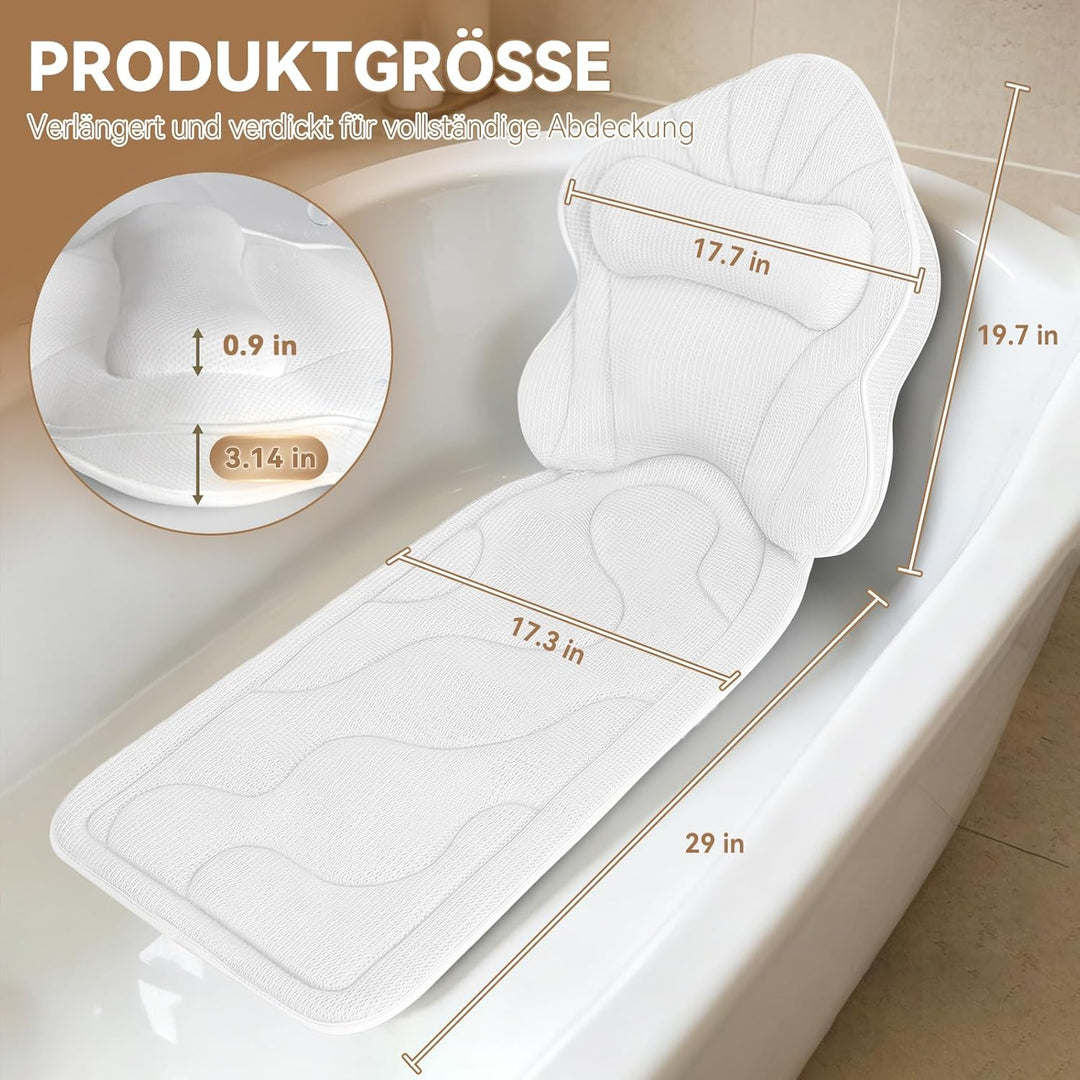 Poemland Luxus Dicke, volle Körper Badewannenkissen Mat &amp; Cushion für Badewanne Kopfstütze Hals Schu
