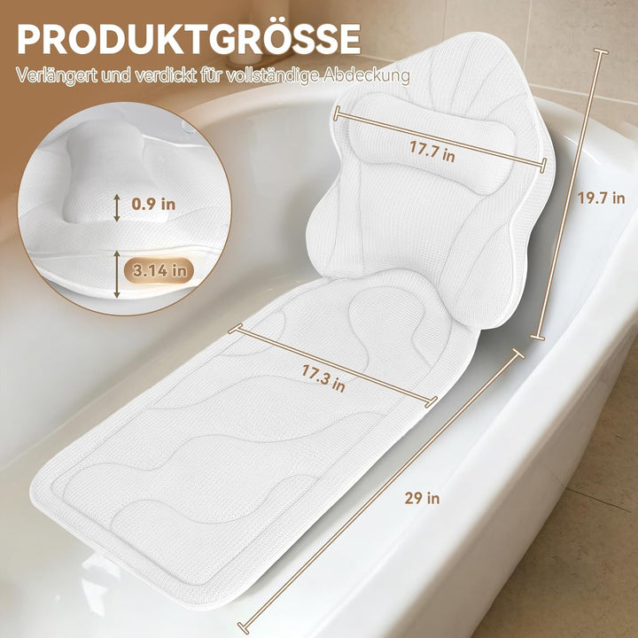 Poemland Luxus Dicke, volle Körper Badewannenkissen Mat &amp; Cushion für Badewanne Kopfstütze Hals Schu