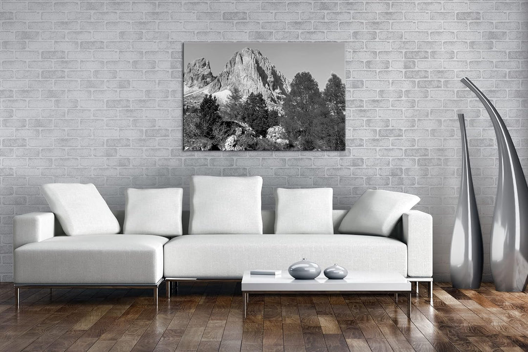 deyoli die atemberaubenden Dolomiten Italiens Format: 80x60 als Leinwand, Effekt: Schwarz&Weiss, Mot