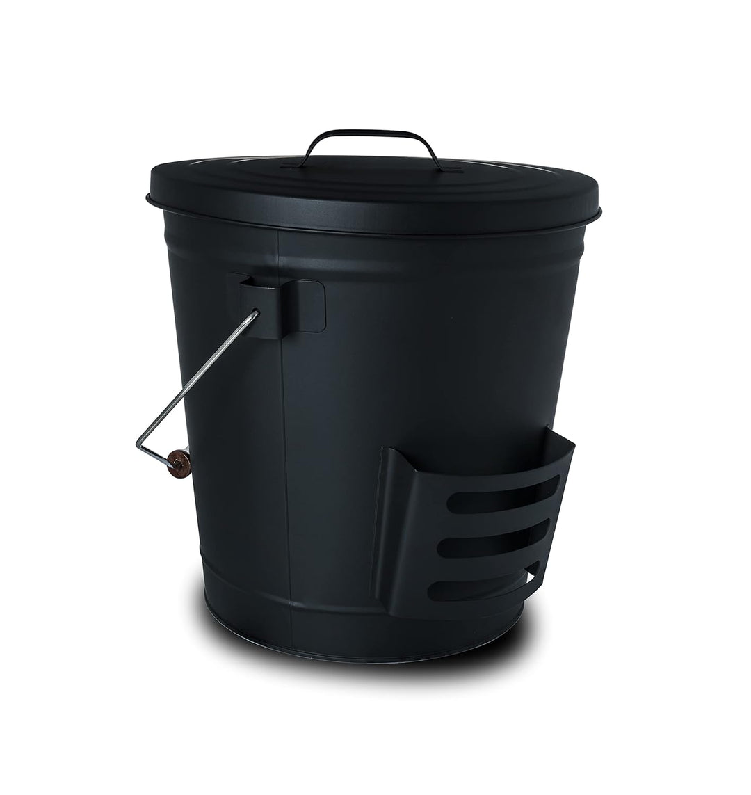 Supremery Ascheeimer mit Deckel und Schaufel, Stahl, Kohleeimer Aschetonne mit Henkel, 19 L, Aschesc