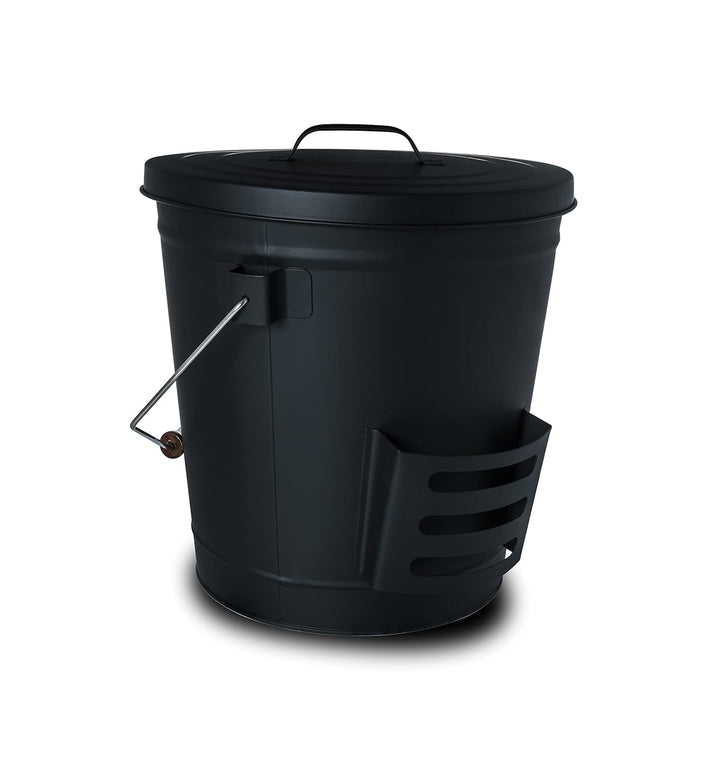 Supremery Ascheeimer mit Deckel und Schaufel, Stahl, Kohleeimer Aschetonne mit Henkel, 19 L, Aschesc