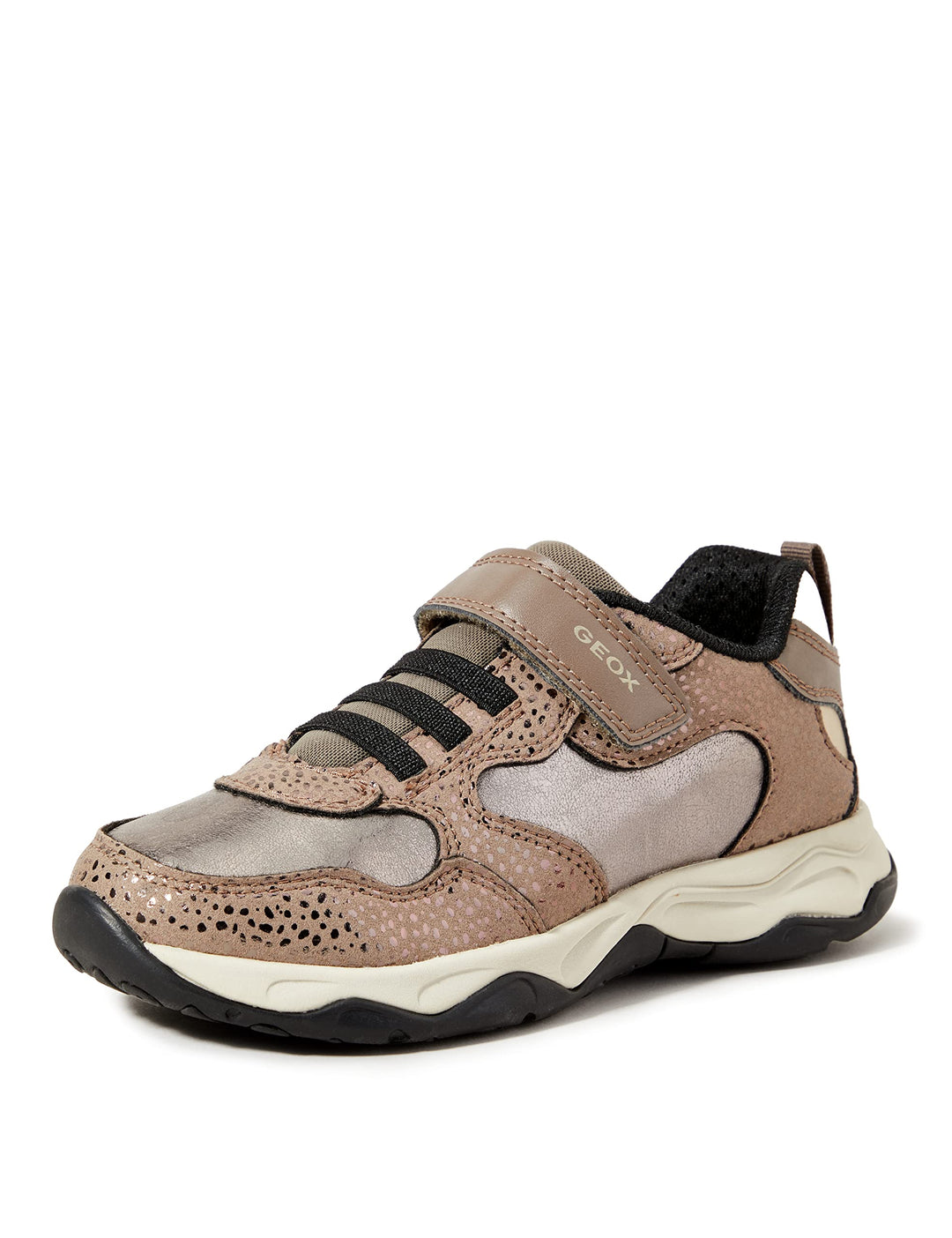 Geox Mädchen J Calco Girl A Sneakers 43 EU Smoke Grey Gold, 43 EU Smoke Grey Gold