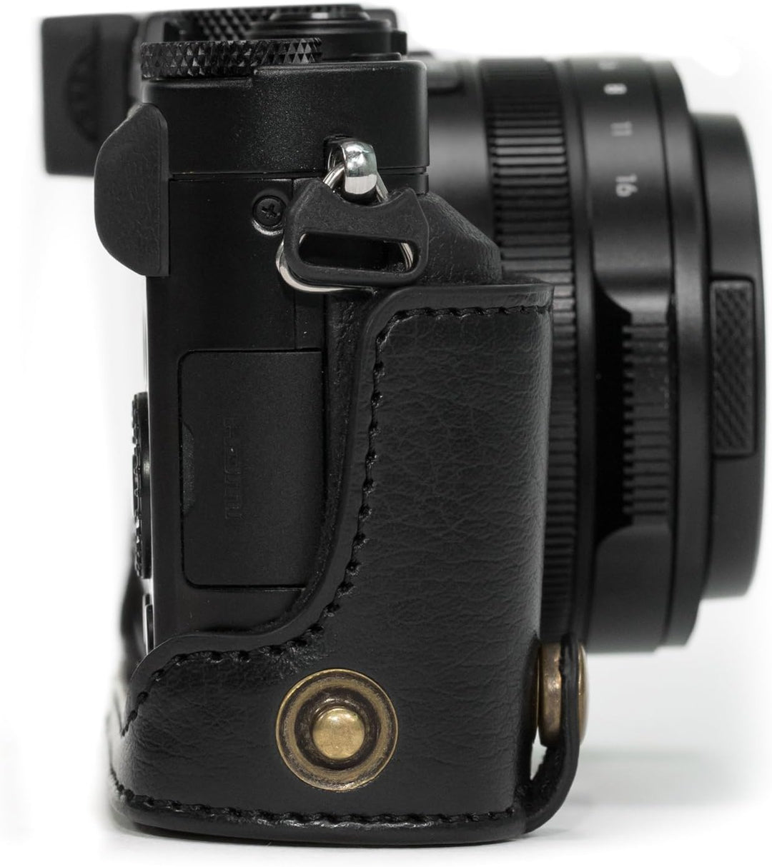 MegaGear Panasonic Lumix DMC-LX100 Ever Ready Leder Kamera-Case mit Trageriemen und Batteriezugang s