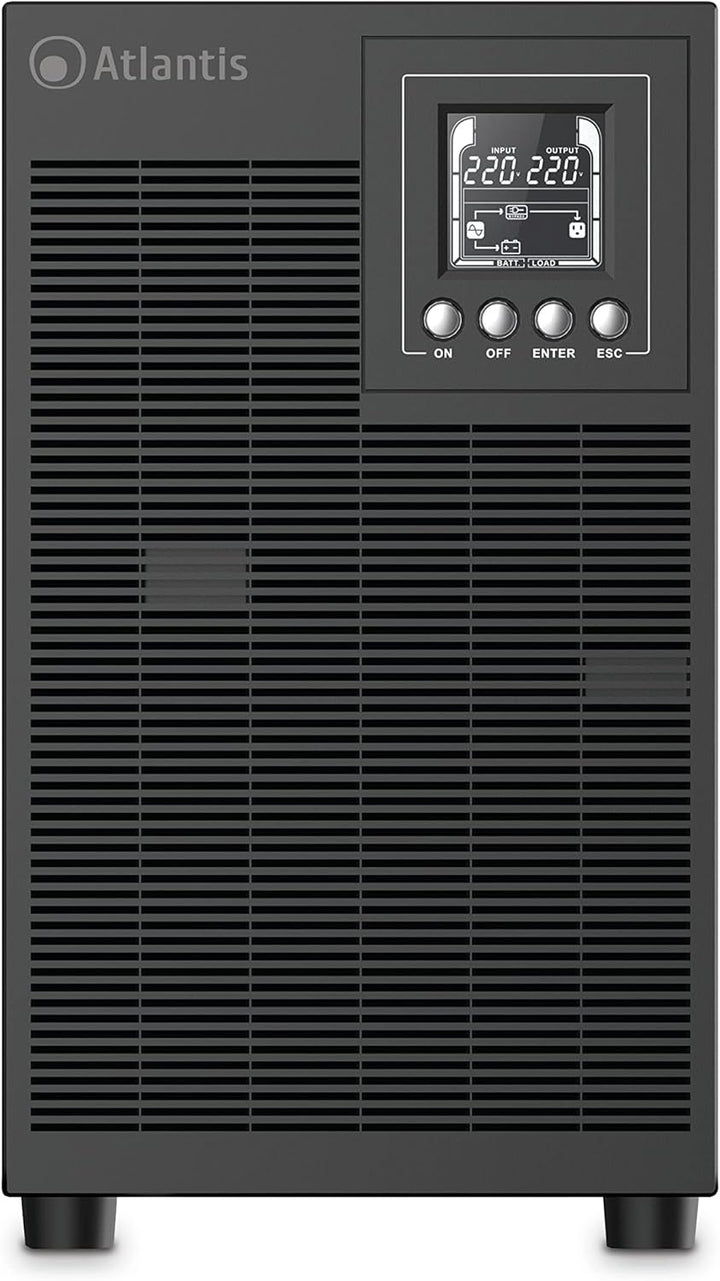 Atlantis A03-OP3002P PRO UPS OnLine USV-Server Doppelwandlung Reine Sinuswelle 3000 VA 2700 W, Tower