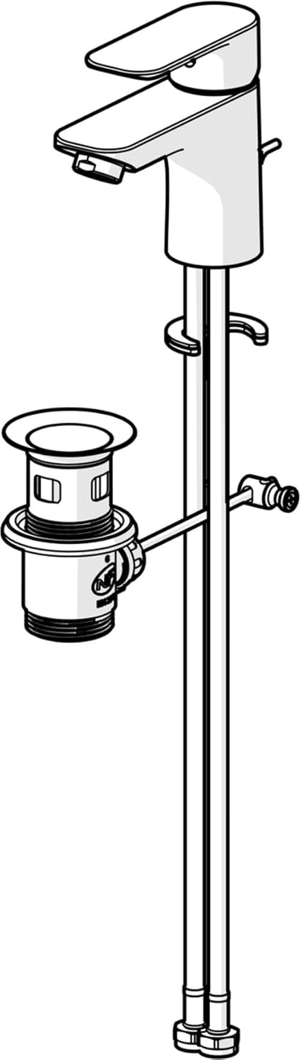 HANSA BASIC Waschtischarmatur I Wasserhahn Badezimmer mit Temperatur & Wassermengenbegrenzer | Misch