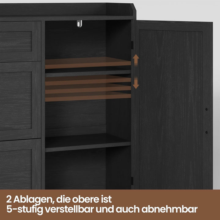 Schuhschrank mit 2 Klappen, Schuhkipper Schmal, Schuhschrank mit 1 Schublade, Schrank, Trennwand Ver