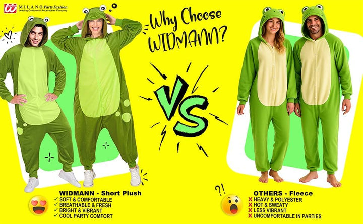 W WIDMANN MILANO Party Fashion - Tier Overall für Erwachsene, weicher Plüsch Jumpsuit mit Kapuze, Ti